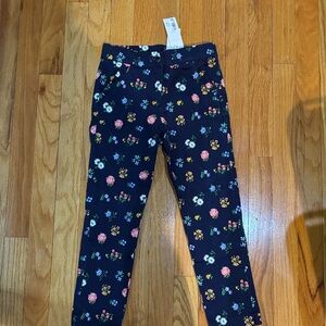 Janie and Jack Floral Print Kids Leggings - Black and Multicolor